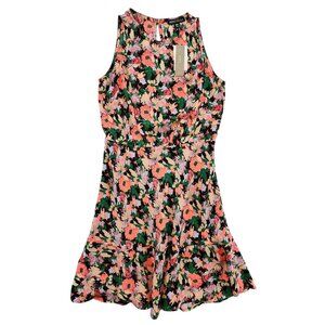 J. Crew‎ Floral Sleeveless Sheath Dress Flare Hem Neon Preppy Summer Dress 00 P
